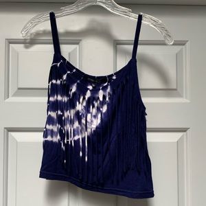 NWOT Ocean Drive Cropped Tie Dye Fringe Top Sz S